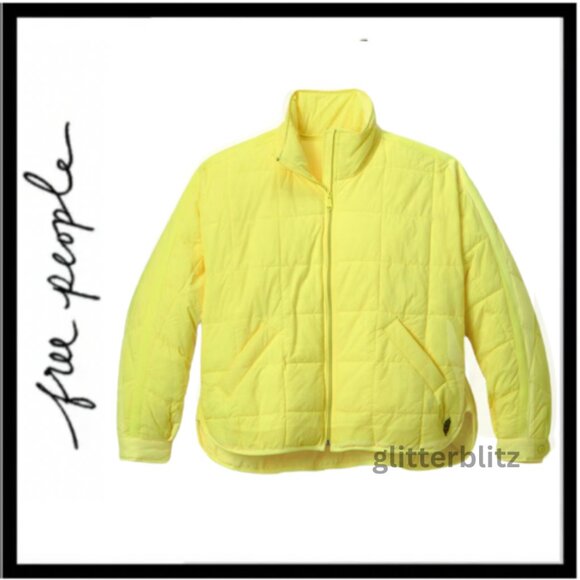 Free People Pippa Packable Puffer Jacket Blinding Lights Yellow - Picture 9 of 12